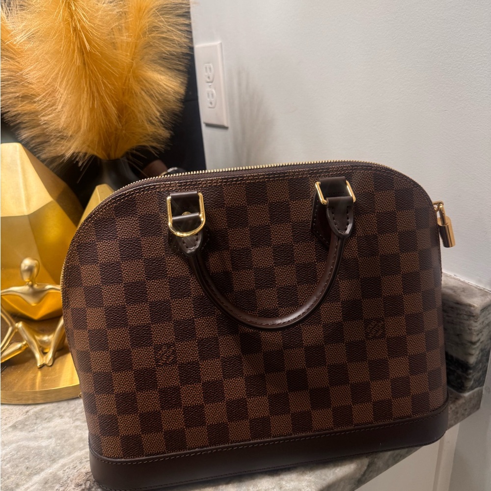 Louis Vuitton Brown Checkered Satchel - Picture 6 of 6